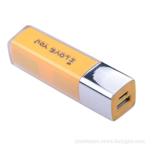 New Fashion Lipstick Style Portable Power Bank Charger 2600mah for Mobile Phone